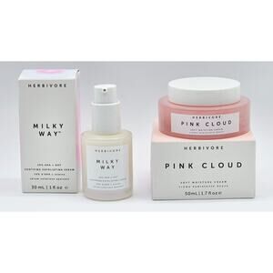 Herbivore Milky Way Soothing Exfoliating Serum & Pink Cloud Soft Moisture Cream